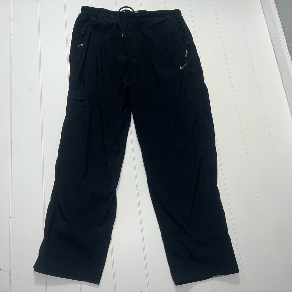 Vintage Nike Y2K Reflective Track Pants Mens XL Black Gorpcore Athletic